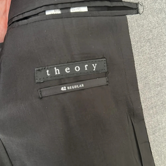 THEORY Virgin Wool Blazer Sport Coat Dilano M Delegation Gray Two Button, 42R - Picture 9 of 16